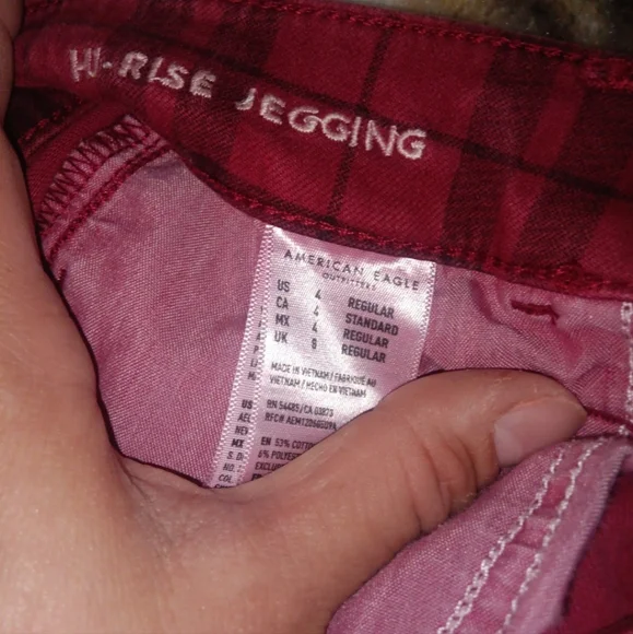 AMERICAN EAGLE High Rise Plaid Jeggings - Size 4 - Picture 9 of 9